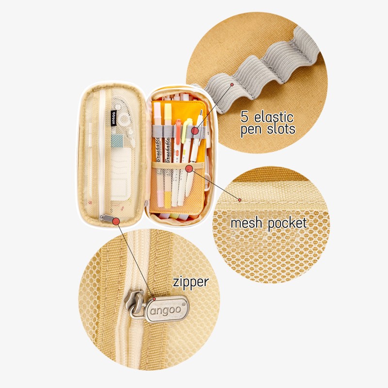 Large Capacity School Pencil Case Stationery Zipper Pocket Office Storage