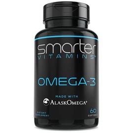 SmarterVitamins Omega 3 Fish Oil, Strawberry Flavor, Burpless, Tasteless, 2000mg, DHA EPA Triple Strength Brain Support, Joint Support, Made with AlaskOmega®, Heart Support