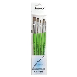 Da Vinci Fit-for-School Brush Set 5 Series 374 Synthetic Hair Flat Brush 2 4 6 8 10