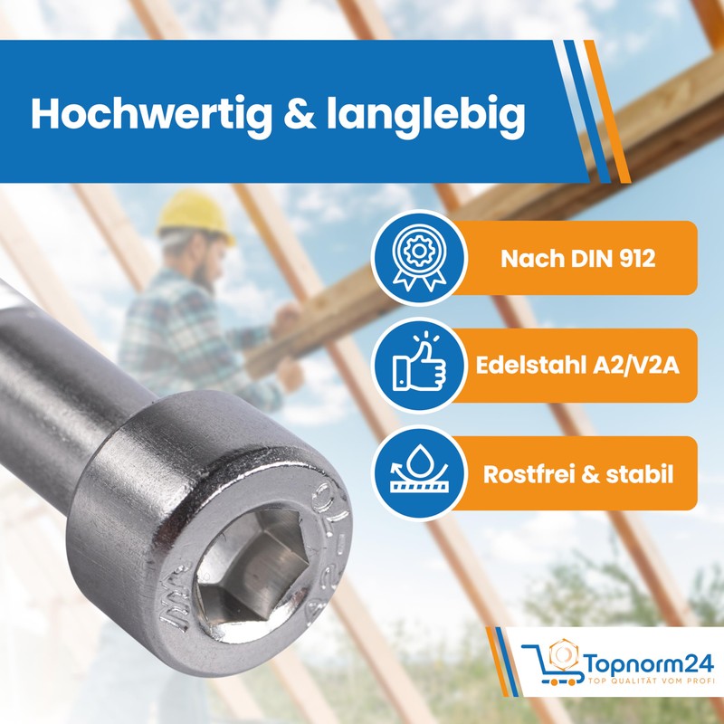 Cylindrical Screws Stainless Steel Hexagon Socket - M6 x 30