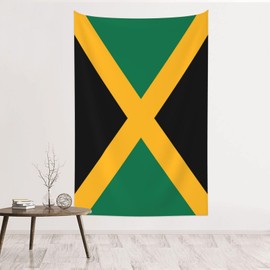 JUHIOPOI Jamaica Flag Tapestry Wall Decoration, Art Tapestries Wall Hanging, Banner Wall Tapestry For Dorm Bedroom Living Room College Dorm Home Decor (40" x 60", Jamaican)