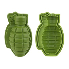 3-Pack 3D Grenade Ice Cube Mold - MoldFun Life Size Hand Grenade Whisky Ice Ball Tray Maker, A Great Gift for Men, Military Fan