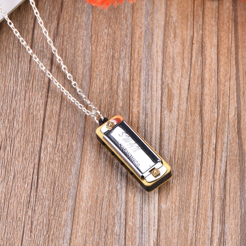 Mini Harmonica, Necklace Key from C 4 Holes 8 Tones