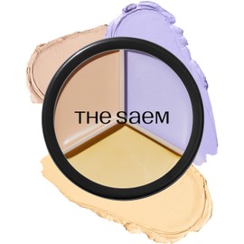THESAEM THE SAEM Cover Perfection Triple Pot Concealer 04 Tone Up Beige - for Fair to Light Skin Tone - 3 Color Full Coverage Concealer - Covers Pigmentation and Blemish Spots, Corrects Skin Tone