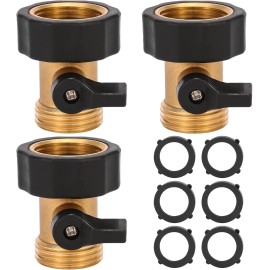 Unbranded 3 Pack 3/4" Brass Garden Hose Shut Off Valve1-Way Restricted-Flo