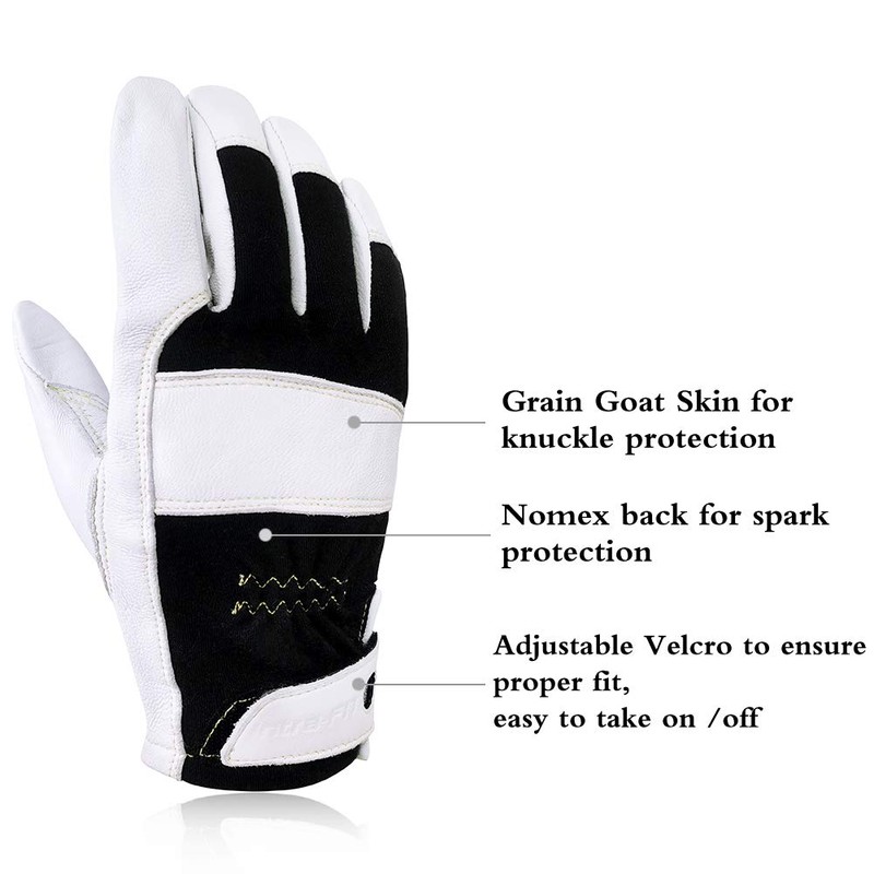 Intra-FIT TIG Welding Gloves with Short Cuff, Premium Grain Goatskin,