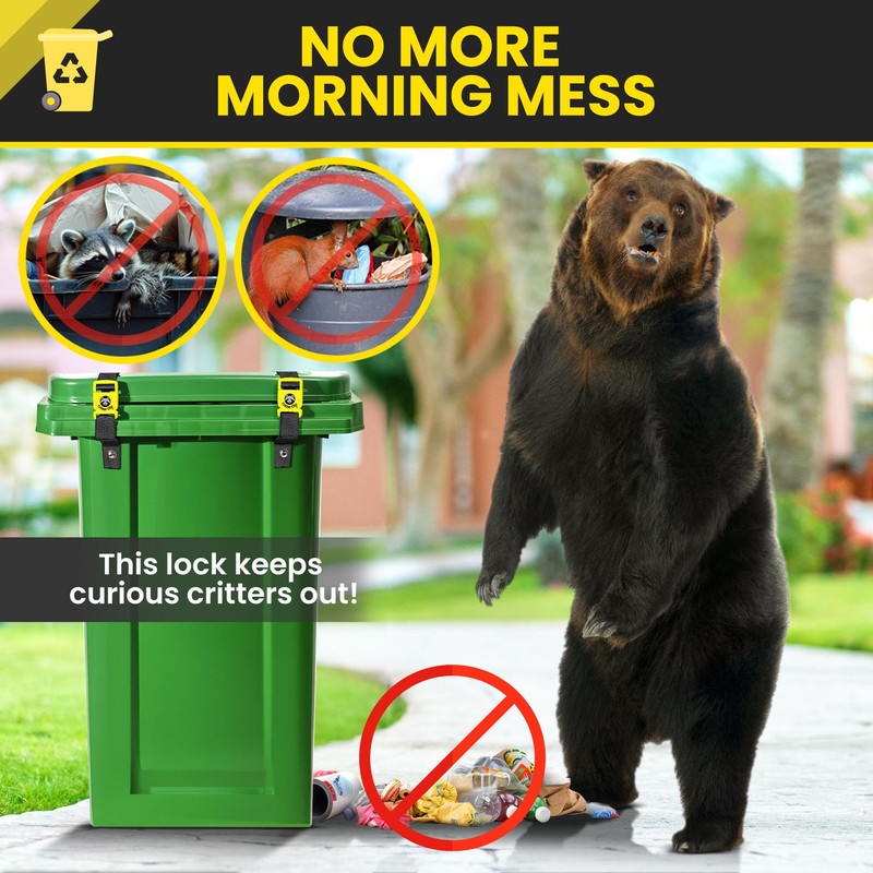 Critter Clips The Original Trash Can Locks for Animals, Easy