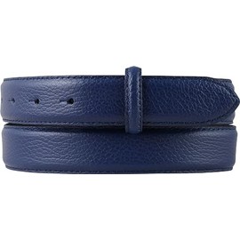 BELTINGER Belt with Pigment Embossing and Quilted Seam without Buckle 3 cm Fashionable Leather Belt for H-Buckle 30 mm Women Men Jeans Belt 3 cm, blue