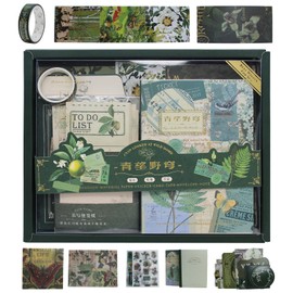 Aimeke Vintage Scrapbook Accessory Set, 256 Pieces Bullet Journal Accessories, Vintage Paper Decoration, Scrapbook Set, DIY Gift for Teenagers and Girls