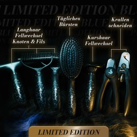 BluePet Limited GlanzTanz 2.0 Fur Detangler Detangler for Long Hair Dogs and Cats - High Quality Dog Curry Comb with Two Rows of Pins - Loosens Knots & Tangles - Smoothes & Detangles