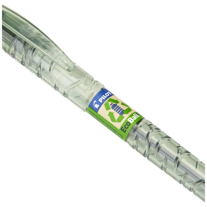 Pilot Ecoball Recycled Ballpoint Medium, Black, Pack of 10