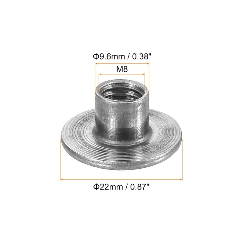 sourcing map M8 T-nuts, 24pcs Carbon Steel Tee Nut Round