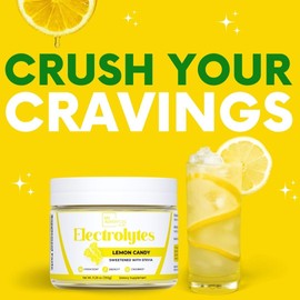 Zero Sugar - Lemon Candy Electrolytes Powder - Refreshing Hydration - Caffeine Free Energy with All Natural Ingredients - Vegan, Keto & Paleo - Sugar Free Electrolytes Powder Drink Mix - 37 Servings