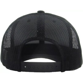 Peerless Embroidery Chicago Windy City Est 1837 Brown Leather Patch Trucker Mesh Snapback Black