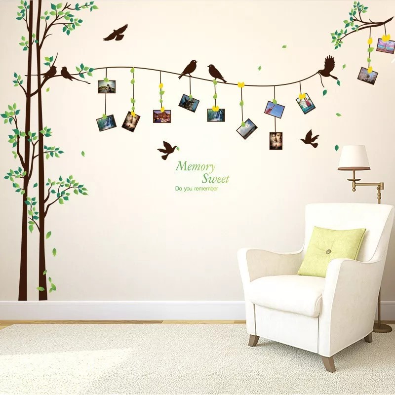 DaraBaby Vinil Decorativo Sala Habitación Árbol Porta Retratos Aves