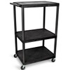 LUXOR LE54-B 54"H AV Cart - Three Shelves