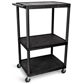 LUXOR LE54-B 54"H AV Cart - Three Shelves