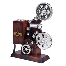 Wanjorlay Movie Projector Music Box, Mini Music Box Antique Vintage Style Music Box Melody for Birthday Home Office Study Decoration Durable