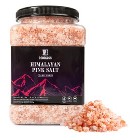 Mobass Himalayan Pink Salt – 5 lbs (80 oz) Coarse Grain Jar | 100% Pure & Unrefined | Rich in 84+ Trace Minerals | Perfect for Salt Mills and Grinder Refills | Ideal for Cooking, Bath Soaks, and Wellness