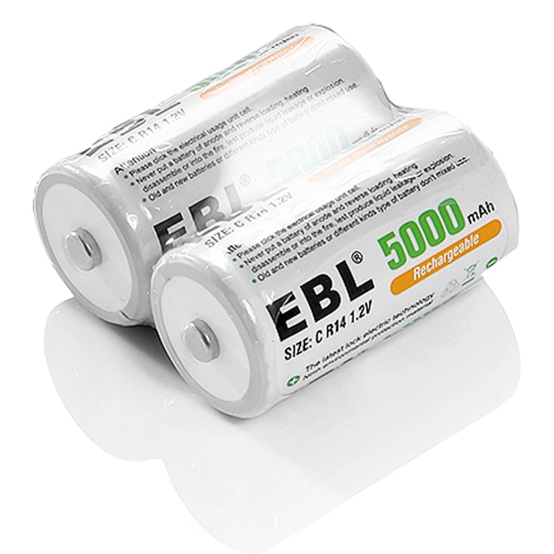 EBL C D Battery Ni-MH 1.2V Rechargeable Batteries 500Omah-1000Om -