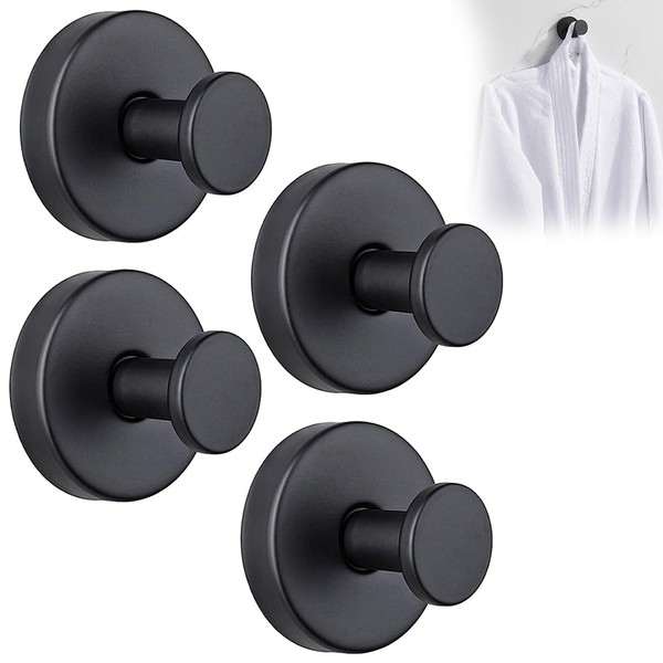 TOMVAES 4 PCS Stainless Steel Suction Cup Hooks for Bathroom