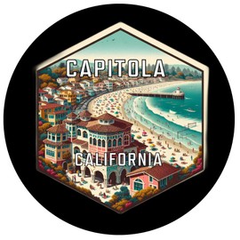 Capitola California Travel Destination Travel Destination Souvenir Coaster Paper 4 Pack