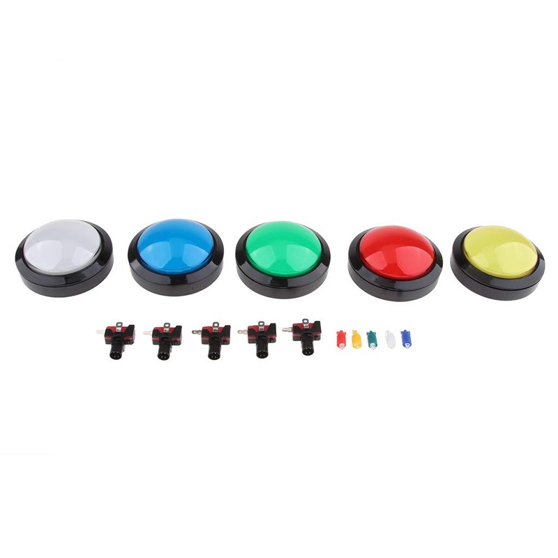 Domed LED Push Button Arcade Game Project 5 Colors -