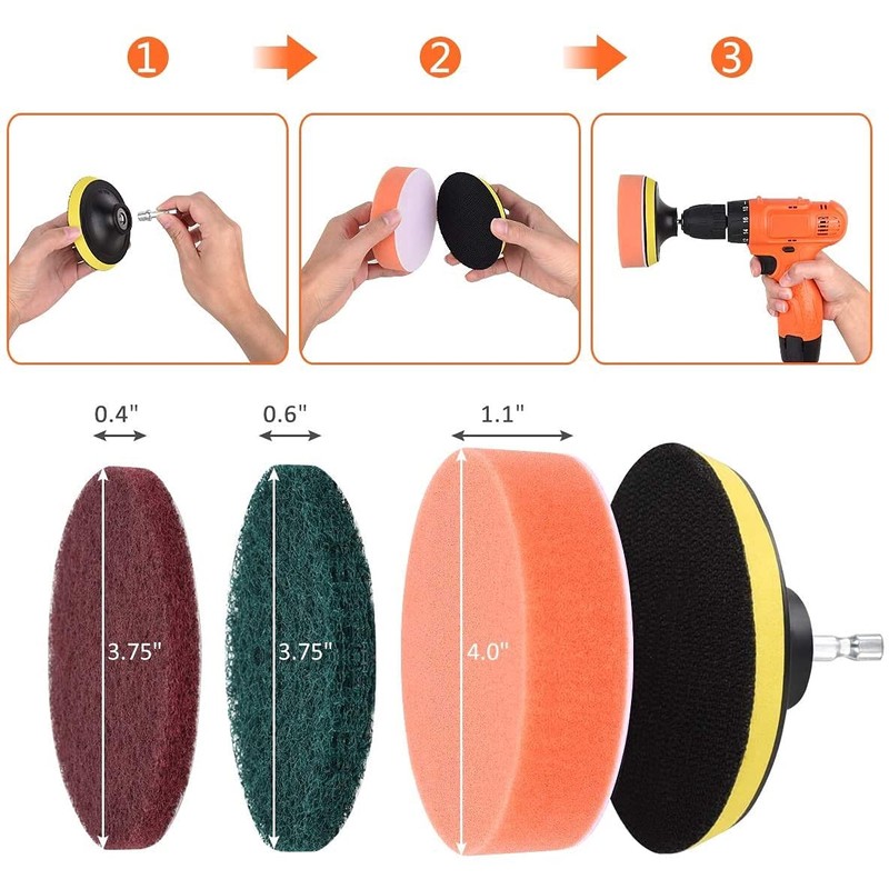 18Pack Drill Brush Power Scrubber Cleaning Brush Extended Long Attachment