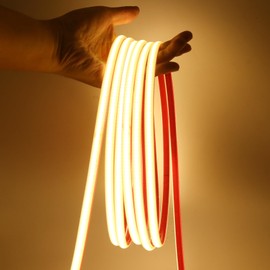 KISUFU 220 V COB LED Strip, 288 LEDs/m, Flexible, IP65 Waterproof, 3000 K, CRI≥85, FCOB LED Strip, Bedroom, Cabinet Lighting