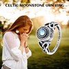 Moonstone Urn Ring for Ashes for Women Sterling Silver Celtic