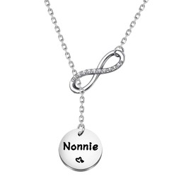 ENSIANTH Grandma Lariat Y Necklace - Family Jewelry Birthday Gift for Grandma (Nonnie)