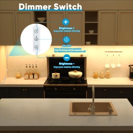 Litever Under Cabinet Lighting Set Plug in, 3 pcs 12 Inches LED Light Bars. Super Bright Dimmable Linkable for Kitchen Undercabinet Counter Top Shelf Pantry Closet Display Lighting. Warm White 3000K