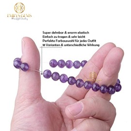 Emilys Gems Power Chakra Bracelets, Stretchy, 8 mm Natural Stone, For Your Well-Being, Stone, Lapis Lazuli