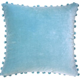 Ragged Rose 50cm x 50cm Cushion Covers - Pompom Cushion Covers with Zip Fastening - Velvet Cushion Cover for Living Room & Bedroom