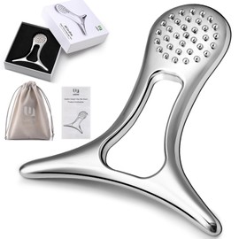 UIWOYI Gua Sha Facial Tools Stainless Steel, Detailer GuaSha for Face Neck, Back, Legs, Arm, Natural Skin Care Metal Gua Sha Lymphatic Drainage Face Massage Tools, Gift for Women