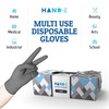 Hand-E Touch Disposable Grey Nitrile Gloves XS -200 Count, Latex