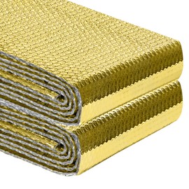 Reflective Insulation Roll 59inch x 8.2Ft Double Bubble Reflective Aluminum Foil Wrap Insulating Sheet Thermal Shield Radiant Barrier for Winter RV Window Thermal Cold Insulation Summer Heat - Golden