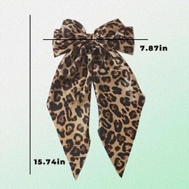 Vintage Leopard Print Hair Clips Barrettes for Fine and Thick Hair - Animal Print Bows and French Hair Accessories for Women and Girls - Hair Decor