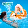 Peradix Whale Baby Swim Ring with Sun Canopy, Swim Ring