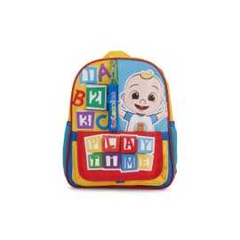 AI ACCESSORY INNOVATIONS Cocomelon JJ's Playtime Interactive Mini Backpack for Boys and Girls, Pre school Schoolbag with Padded Back and Adjustable Straps, Versatile 12 inch