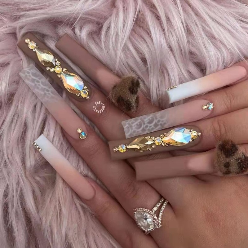 BELICEY Nail Art Rhinestones Gold Blue Flatback Round Rhinestones Charms