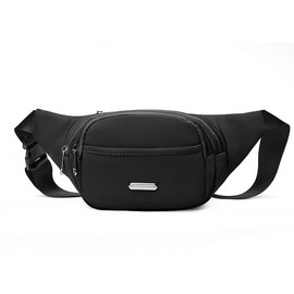 Mayoii Bumbags for Ladies, Fanny Pack for Women Men, Adjustable Belt, 3 Zipper Pockets, 1 Front Pocket, Lightweight Large Capacity Waist Bag for Daily Use (Black)
