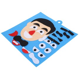 Expression Puzzle Felt Fabric Material Kit, Toy Stickers Five Senses Changeable Expressions Play E Onal Tool, Kindergarten Handcraft Toy (Men)