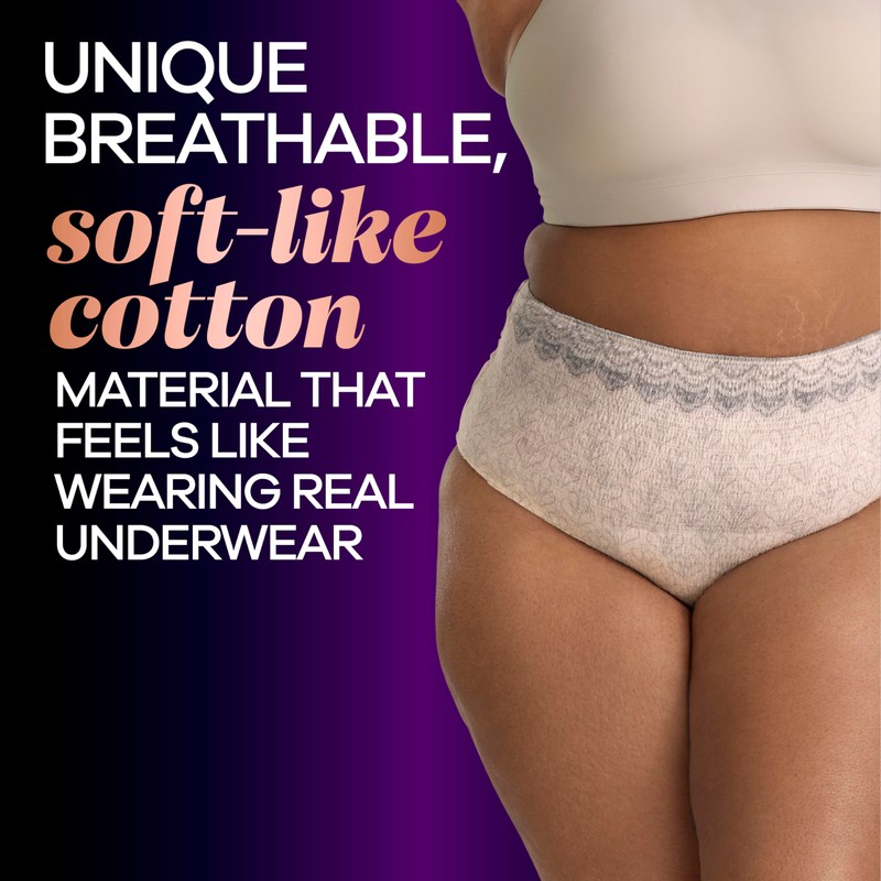 Always Discreet Boutique Incontinence and Postpartum Underwear for Women, Maximum