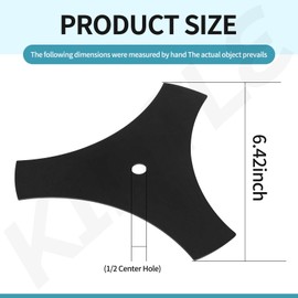 KINTLE (9"" X 1/2"" Center Hole) 3-Tip Edger Blade Replaces 4540020800 Compatible with Southland SWLE0799 79cc Walk Behind Gas Lawn Edger, BLACK, MO-3CM2-1