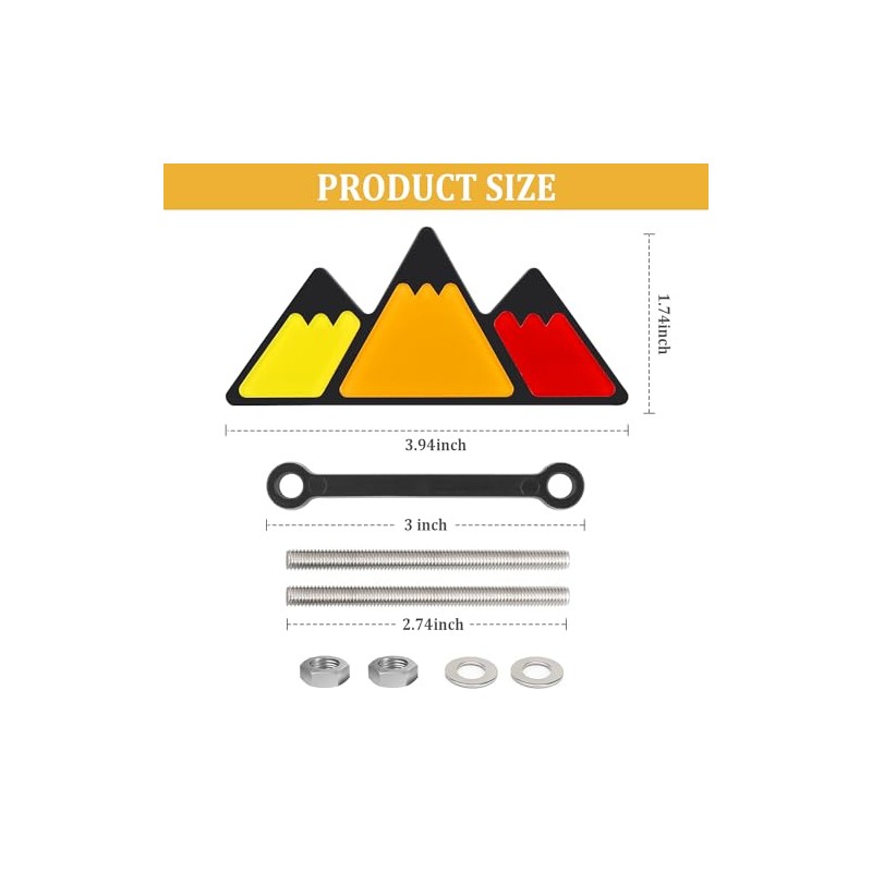 Tri-Color Car Emblem for Mesh Gille,Waterproof Car Emblems and Badges
