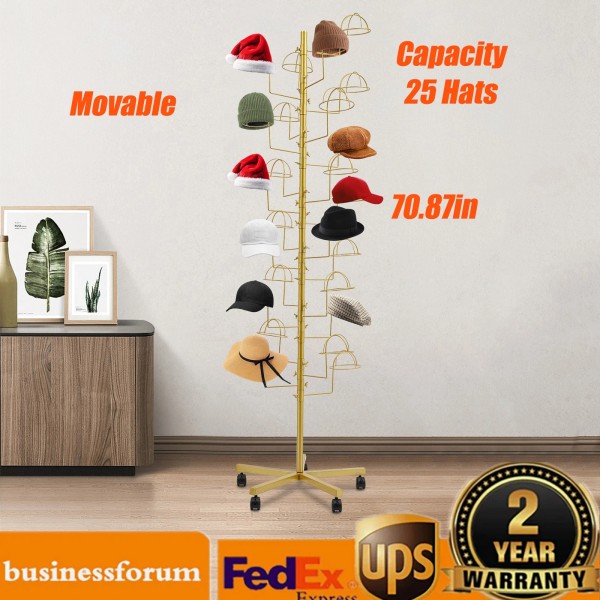 Unbranded Hat Display Rack 25 Hats Rotating Hat Storage Stand