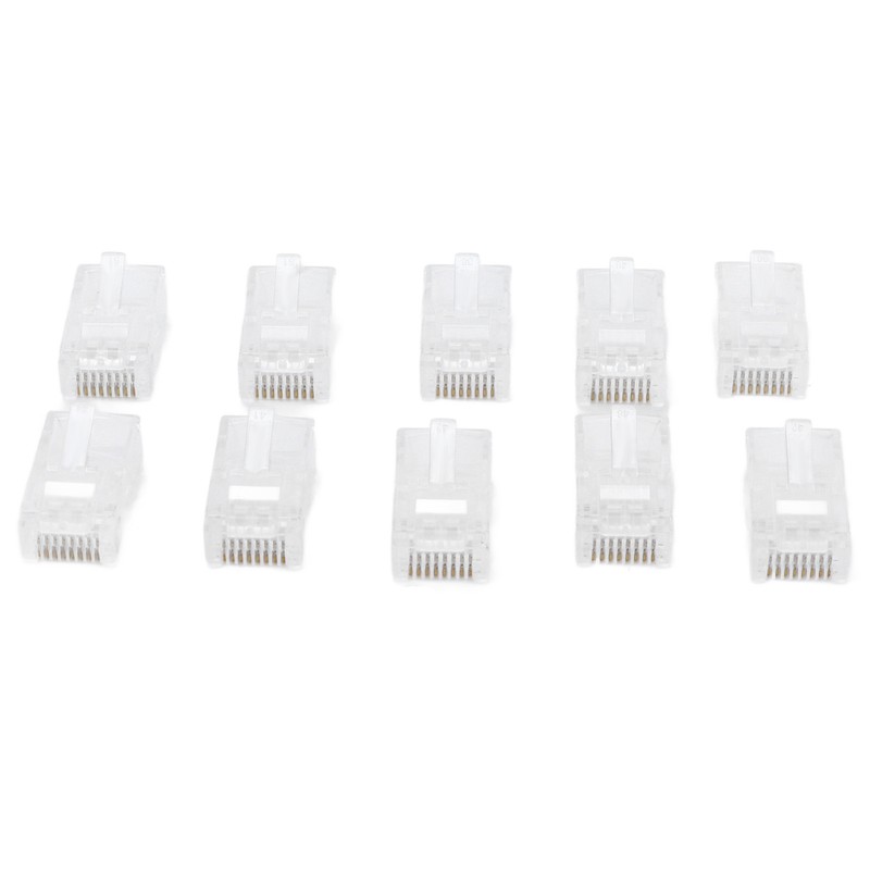 100Pcs Network Crystal Heads Gold Plated Strong Toughness Cable Connectors