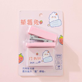 1 Set Pink Mini Stapler with No.12 Staples, Cute Rabbit Pattern Desktop Stapler,Bookbinding Machine for Paper Clips Staplers for Learning Office Gift School Home,Desktop Staplers Manual Staplers