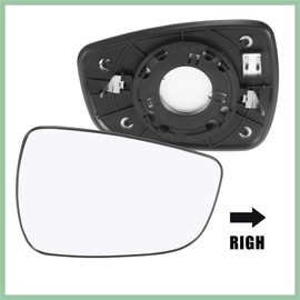 VISMIRROR Car Door Exterior Right Passenger Side Heated Mirror Glass W/Backing Plate for Hyundai Elantra 2011-2012 Accent 2012-2017 Car Replacement Black